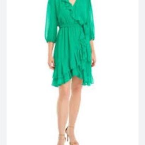 Elegant Green Ruffle Dress MaisonTara